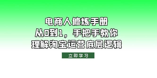 电商人修炼·手册，从0到1，手把手教你理解淘宝运营底层逻辑-刀客资源网