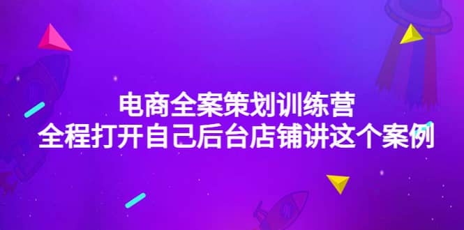 电商全案策划训练营：全程打开自己后台店铺讲这个案例（9节课时）-刀客资源网