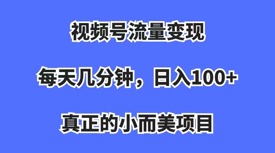 视频号流量变现，每天几分钟，收入100+，真正的小而美项目-刀客资源网