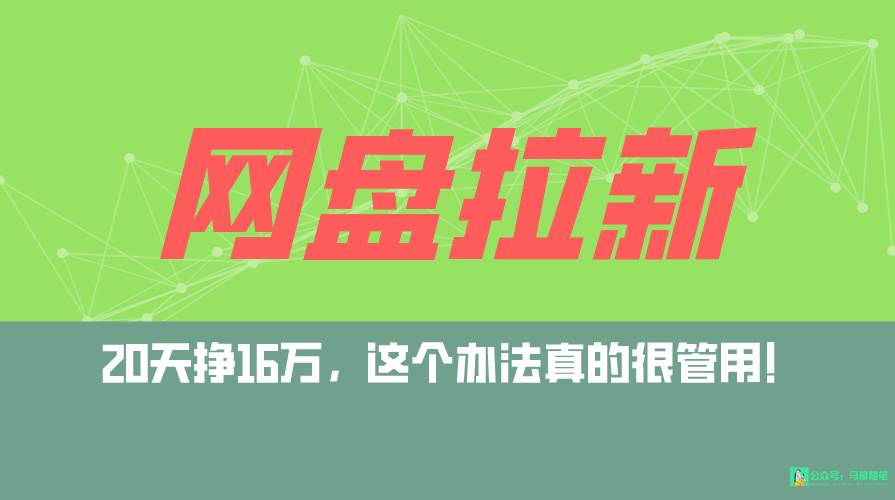 网盘拉新+私域全自动玩法，0粉起号，小白可做，当天见收益，已测单日破5000-刀客资源网