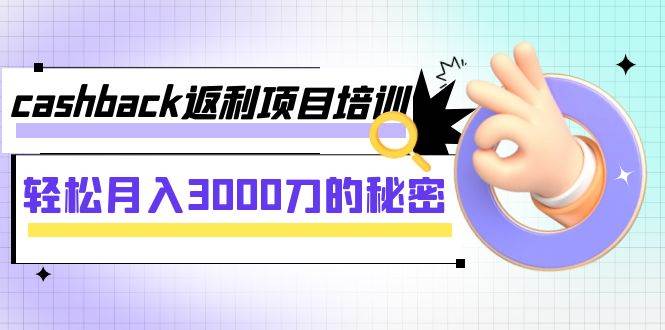 cashback返利项目培训：轻松月入3000刀的秘密（8节课）-刀客资源网