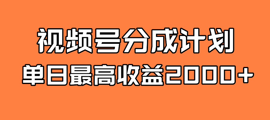 全新蓝海 视频号掘金计划 日入2000+-刀客资源网