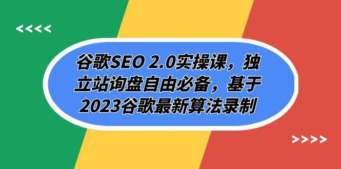 谷歌SEO 2.0实操课，独立站询盘自由必备，基于2023谷歌最新算法录制（94节-刀客资源网