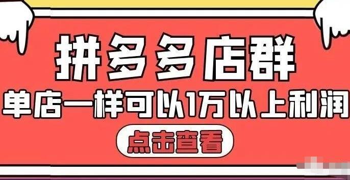 拼多多店群单店一样可以产出1万5以上利润【付费文章】-刀客资源网