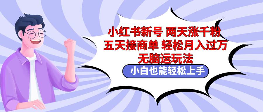 小红书新号两天涨千粉五天接商单轻松月入过万 无脑搬运玩法 小白也能轻…-刀客资源网