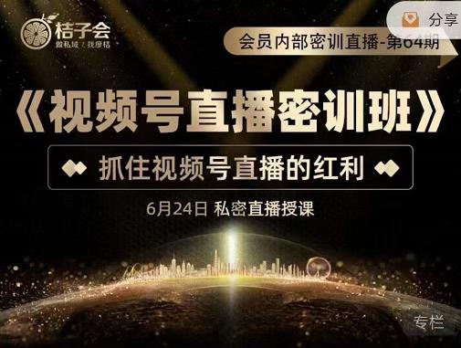 《视频号直播密训班》，抓住视频号直播的红利 价值12800-刀客资源网