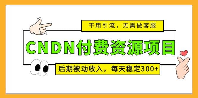 CNDN付费资源项目，不用引流，无需做客服，后期被动收入-刀客资源网