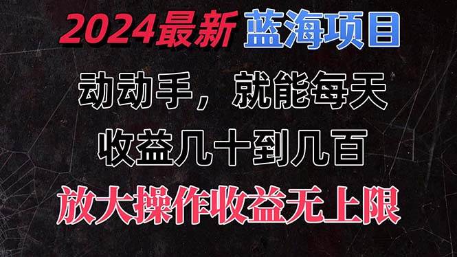 有手就行的2024全新蓝海项目，每天1小时收益几十到几百，可放大操作收…-刀客资源网