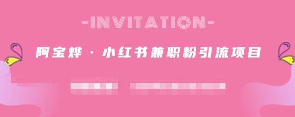 阿宝烨·小红书兼职粉引流项目，流量大，引流效果好【视频课程】-刀客资源网