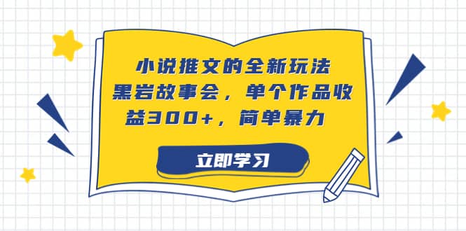 小说推文的全新玩法，黑岩故事会，单个作品收益300+，简单暴力-刀客资源网