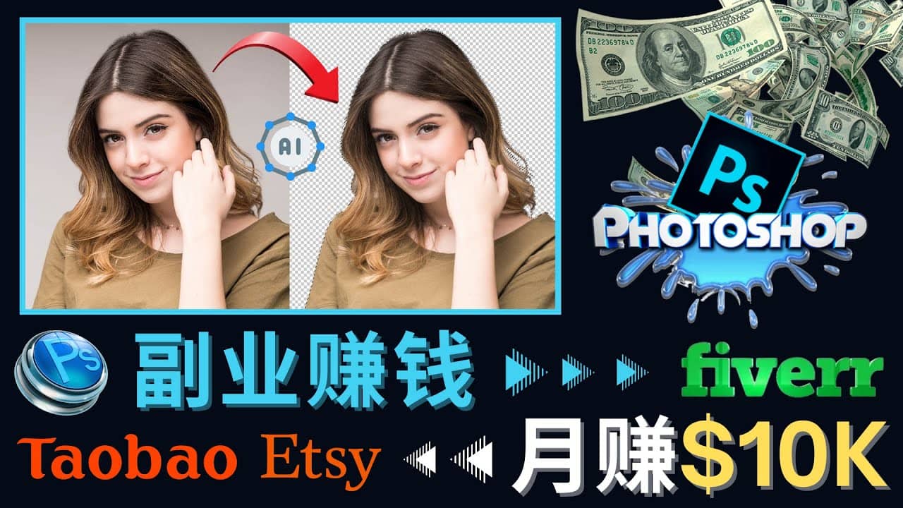 掌握PS修图技能，月赚5000美元以上 – 利用Adobe Photoshop赚钱的3种途径-刀客资源网
