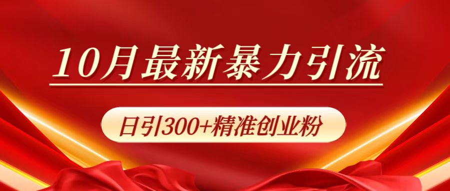 10月最新暴力引流，日引300+精准创业粉-刀客资源网