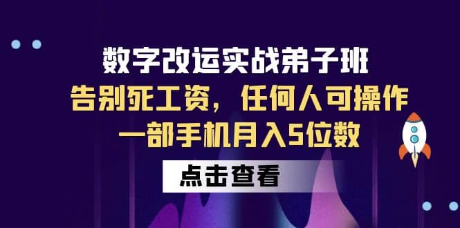 数字 改运实战弟子班：告别死工资，任何人可操作，一部手机月入5位数-刀客资源网