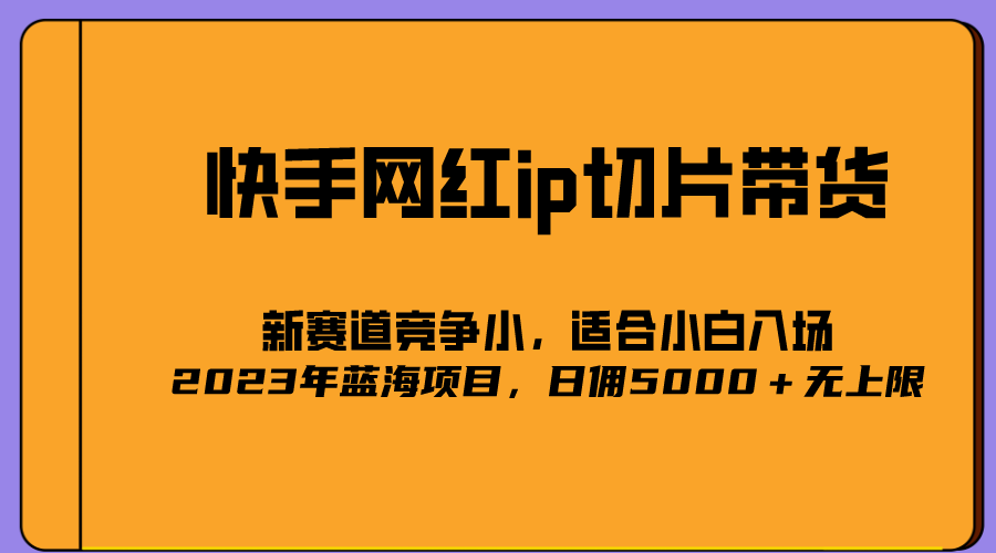 2023爆火的快手网红IP切片，号称日佣5000＋的蓝海项目，二驴的独家授权-刀客资源网