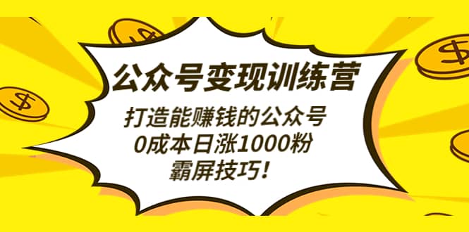 公众号变现训练营（第3期）-刀客资源网
