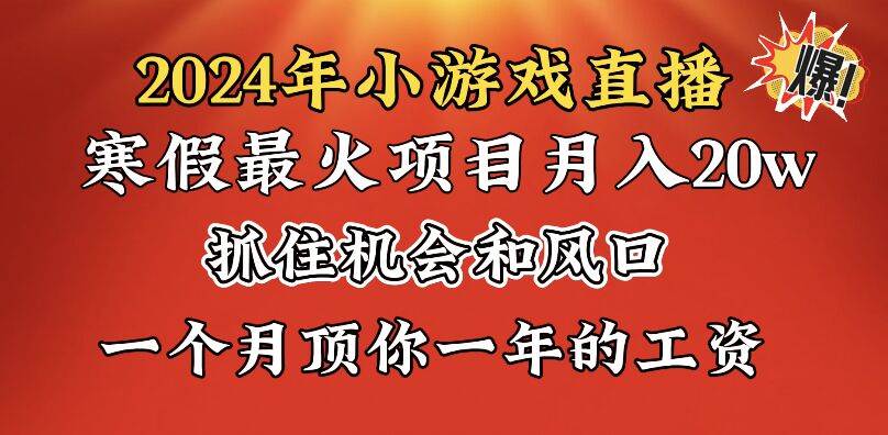 2024年寒假爆火项目，小游戏直播月入20w+，学会了之后你将翻身-刀客资源网
