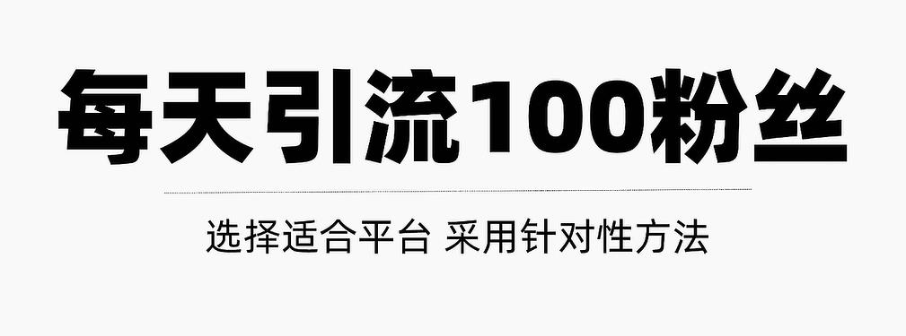 只需要做好这几步，就能让你每天轻松获得100+精准粉丝的方法！【视频教程】-刀客资源网