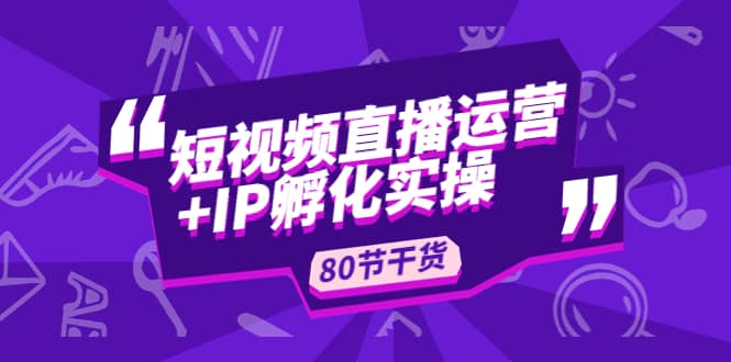 短视频直播运营+IP孵化实战：80节干货实操分享-刀客资源网