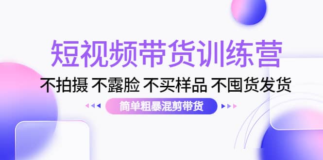 短视频带货训练营：不拍摄 不露脸 不买样品 不囤货发货 简单粗暴混剪带货-刀客资源网