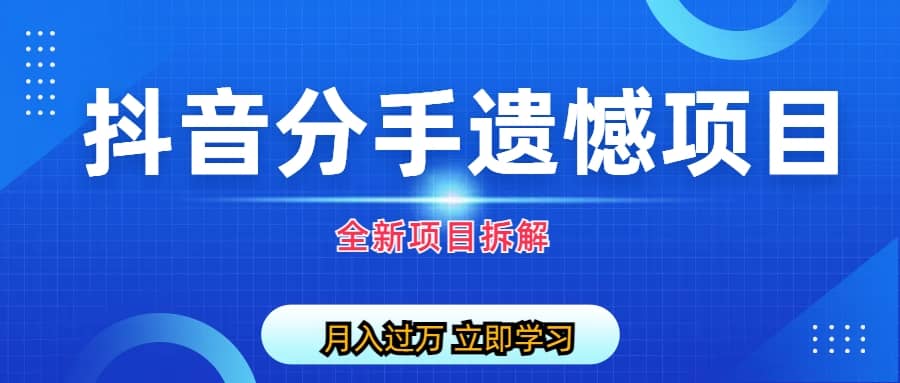 自媒体抖音分手遗憾项目私域项目拆解-刀客资源网