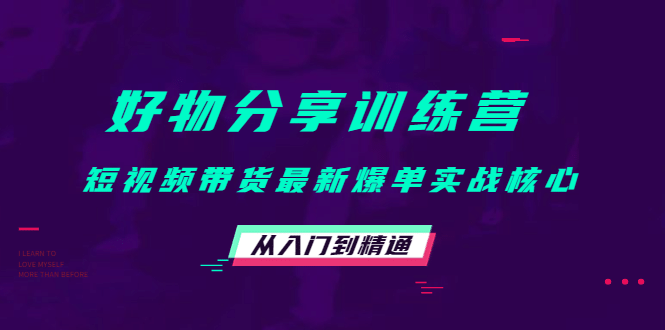 好物分享训练营：短视频带货最新爆单实战核心，从入门到精通-刀客资源网