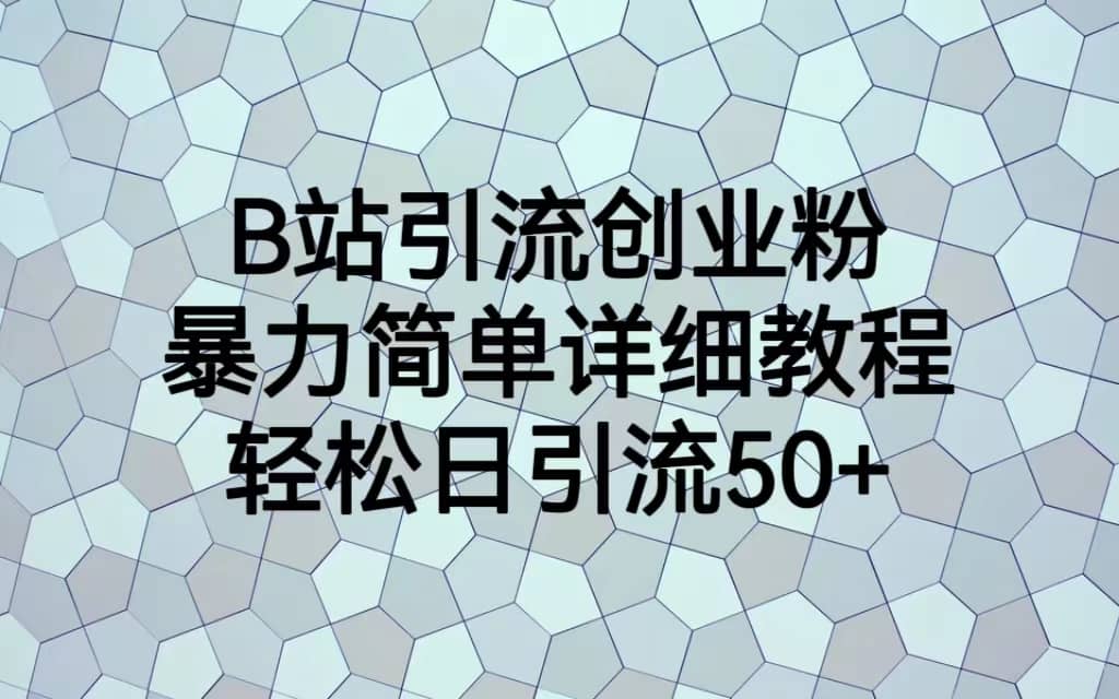 B站引流创业粉，暴力简单详细教程，轻松日引流50+-刀客资源网