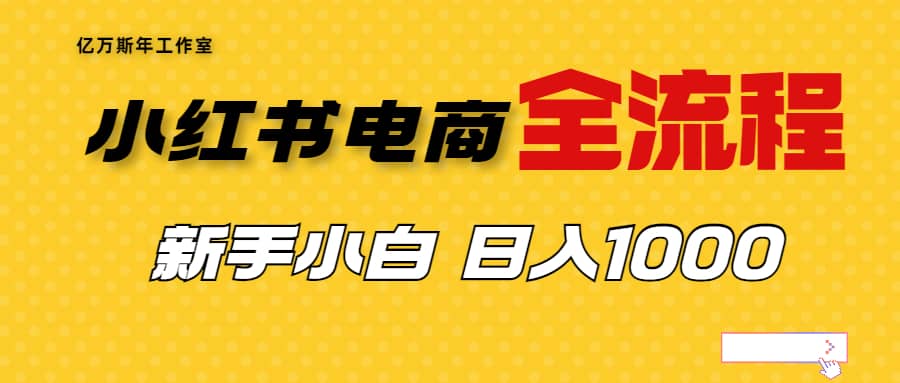 外面收费4988的小红书无货源电商从0-1全流程，日入1000＋-刀客资源网