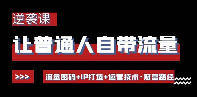 让普通人自带流量的逆袭课：流量密码+IP打造+运营技术·财富路径-刀客资源网