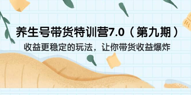 养生号带货特训营7.0（第九期）收益更稳定的玩法 让你带货收益爆炸（11节）-刀客资源网