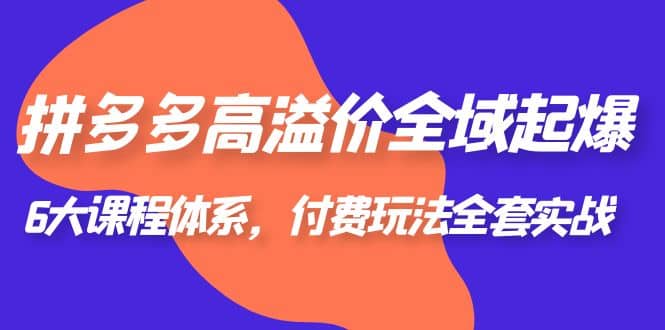 拼多多-高溢价 全域 起爆，6大课程体系，付费玩法全套实战-刀客资源网