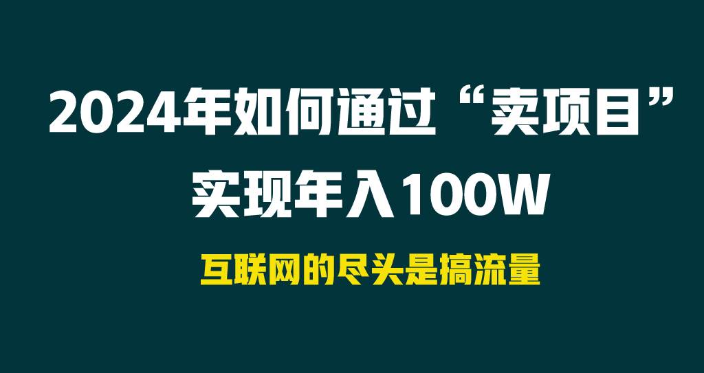 2024年如何通过“卖项目”实现年入100W-刀客资源网