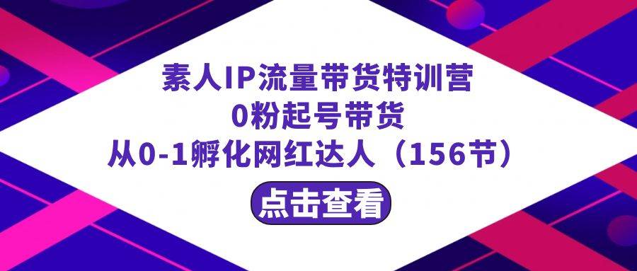 繁星·计划素人IP流量带货特训营：0粉起号带货 从0-1孵化网红达人（156节）-刀客资源网