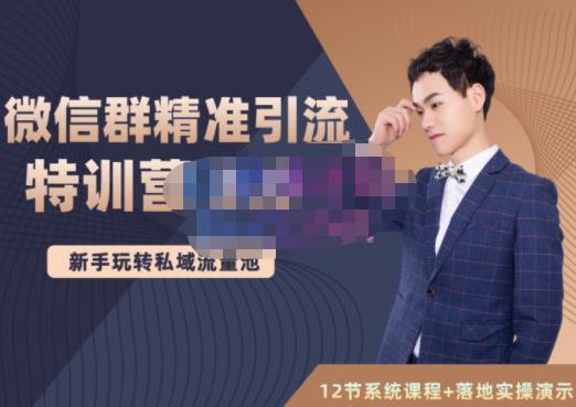 陆明明·微信群精准引流特训营3.0，借助微信群进行引流操作，打造私域流量池-刀客资源网