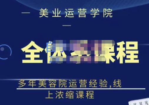 网红美容院全套营销落地课程，多年美容院运营经验，线上浓缩课程-刀客资源网