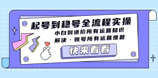 起号到稳号全流程实操，小白到进阶所有运营知识，解决·账号所有运营难题-刀客资源网