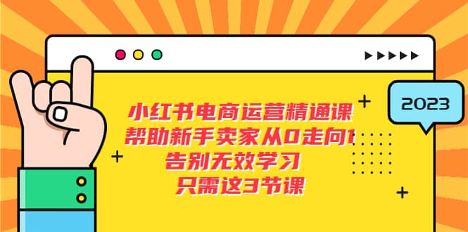 小红书电商·运营精通课，帮助小白卖家从0走向1 告别无效学习（7节视频课）-刀客资源网