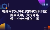 电商带货从0到1实操带货实训营:提高认知,少走弯路,做一个专业带货主播-刀客资源网