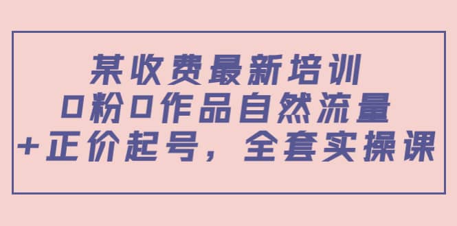 某收费最新培训：0粉0作品自然流量+正价起号，全套实操课-刀客资源网