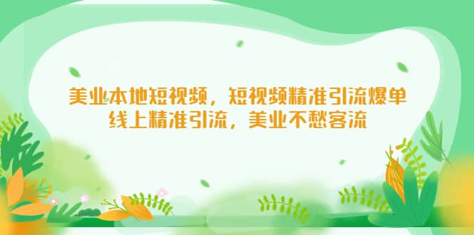 美业本地短视频，短视频精准引流爆单，线上精准引流，美业不愁客流-刀客资源网