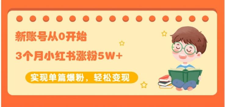 新账号从0开始3个月小红书涨粉5W+实现单篇爆粉，轻松变现（干货）-刀客资源网