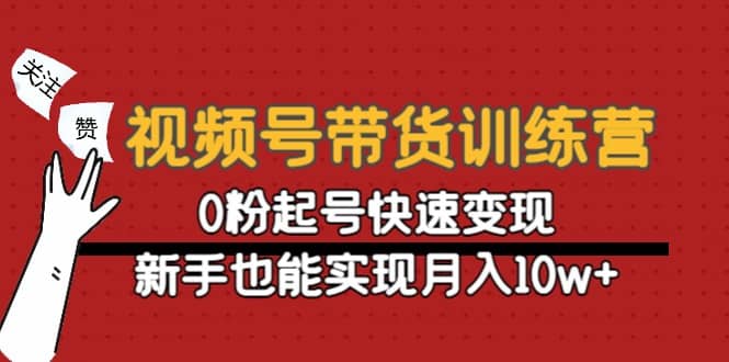 视频号带货训练营：0粉起号快速变现-刀客资源网