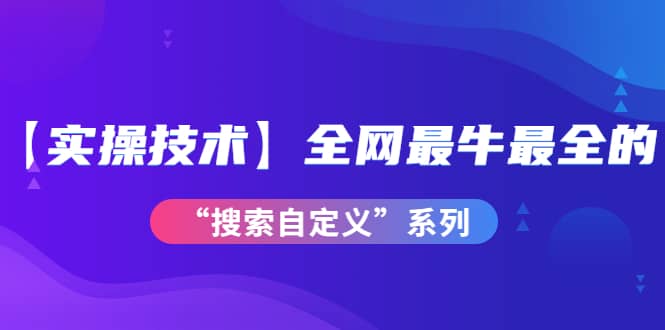 【实操技术】全网最牛最全的“搜索自定义”系列！价值698元-刀客资源网