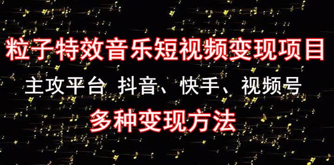 《粒子特效音乐短视频变现项目》主攻平台 抖音、快手、视频号 多种变现方法-刀客资源网