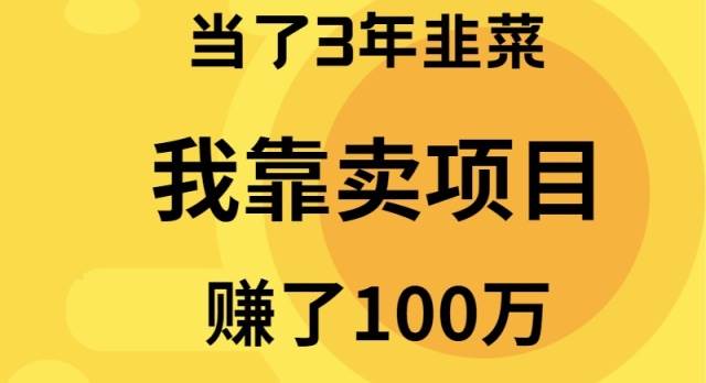 当了3年韭菜，我靠卖项目赚了100万-刀客资源网