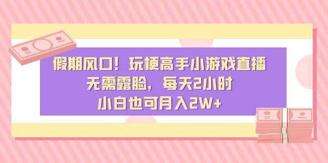假期风口！玩梗高手小游戏直播，无需露脸，每天2小时，小白也可月入2W+-刀客资源网