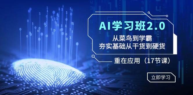 AI学习班2.0：从菜鸟到学霸，夯实基础从干货到硬货，重在应用（17节课）-刀客资源网
