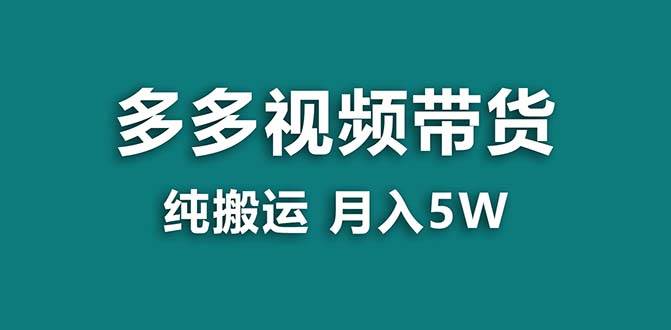 【蓝海项目】拼多多视频带货 纯搬运一个月搞了5w佣金，小白也能操作 送工具-刀客资源网