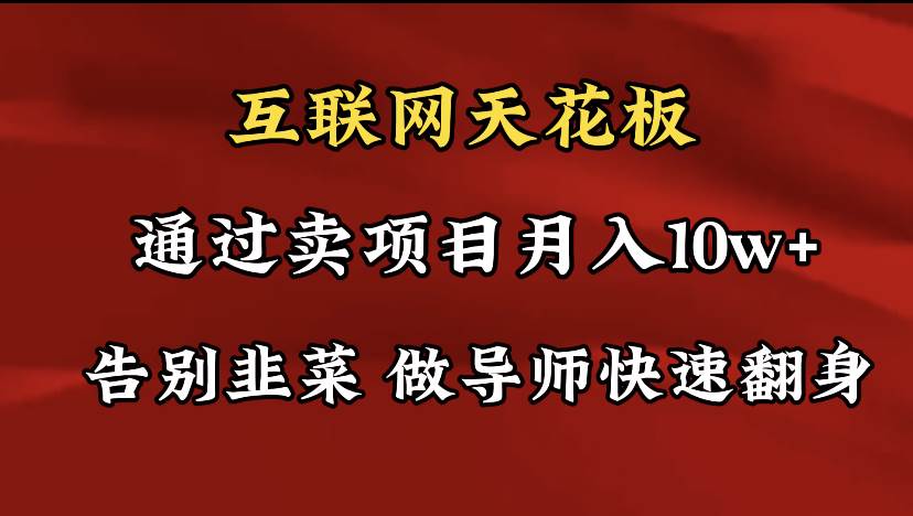 导师训练营互联网的天花板，让你告别韭菜，通过卖项目月入10w+，一定要…-刀客资源网