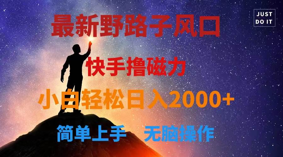最新风口！快手撸磁力，野路子，小白无脑操作日入2000+-刀客资源网