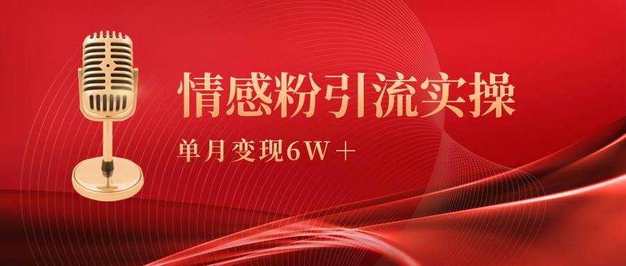 单月变现6w+，情感粉引流变现实操课-刀客资源网